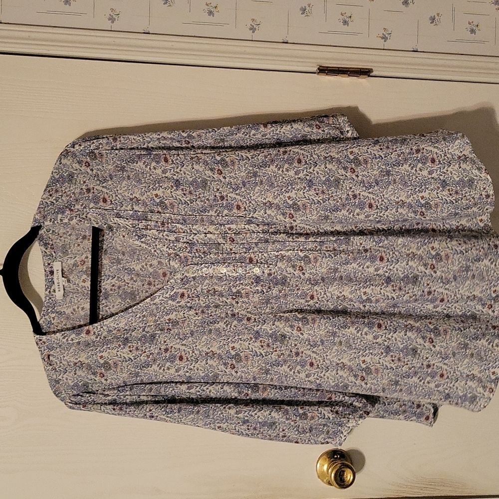 Floral Lightweight Rose+Olive Blouse